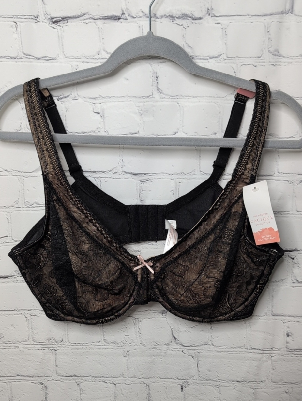 NWT Cacique Black Lace Unlined Full Coverage Under wire Bra